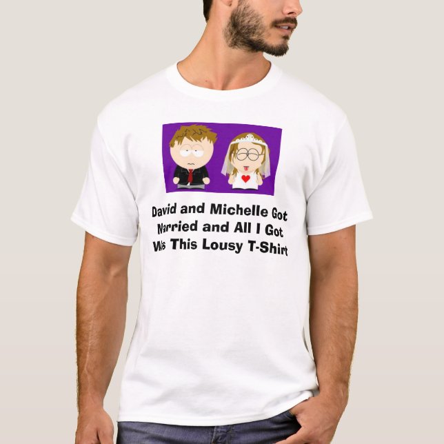 David och Michelle Bröllop T-Shirt (Framsida)