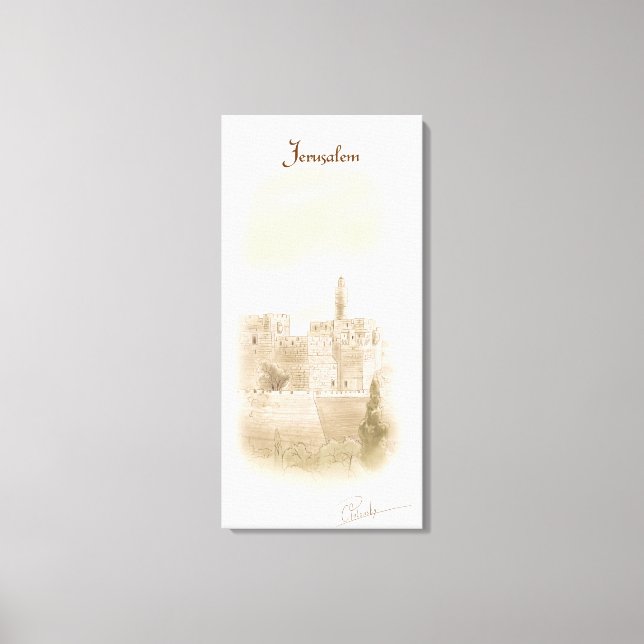David Old City Jerusalem Israel Art Painting Canvastryck (Framsida)