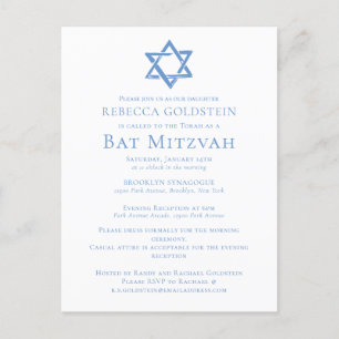 David Party bat mitzvah konstblåstjärna Vykort