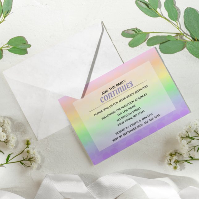 David Pastel Ombre Bat mitzvah efter Party Inbjudningar (Skapare uppladdad)