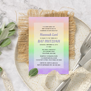 David Pastel Ombre Bat mitzvah stjärna Inbjudningar
