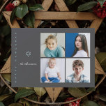 David Photo Hanukkah Card-stjärna Julkort<br><div class="desc">En enkel 4-fotodesign med en duplexstjärna av David.</div>