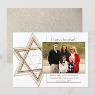 David Photos moderna Hanukkah Sepia Guld Star av D Julkort