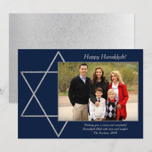 David Photos moderna Hanukkah Silver Blue Star av  Julkort