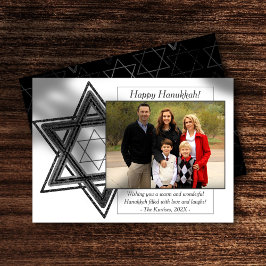 David Photos moderna Hanukkah Silver Wishful Star Julkort