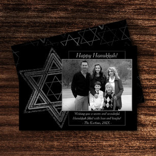 David Photos moderna Hanukkah Silver Wishful Star Julkort