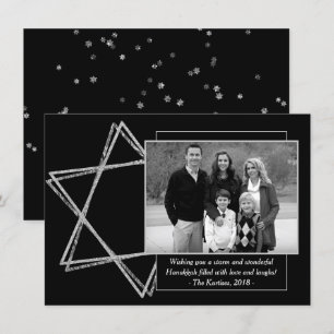 David Photos moderna Hanukkah Silver Wishful Star Julkort