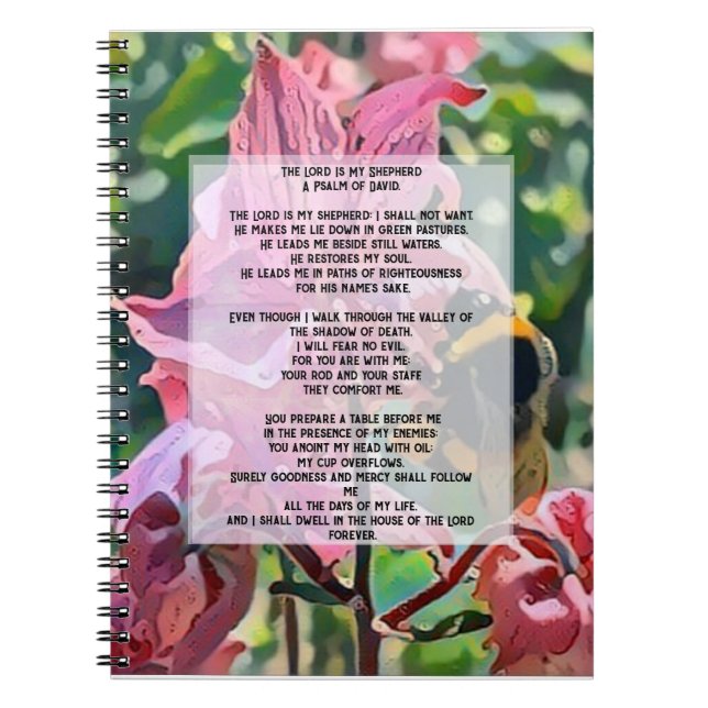 David Psalm 23 bibliskt citat Anteckningsbok (Framsidan)