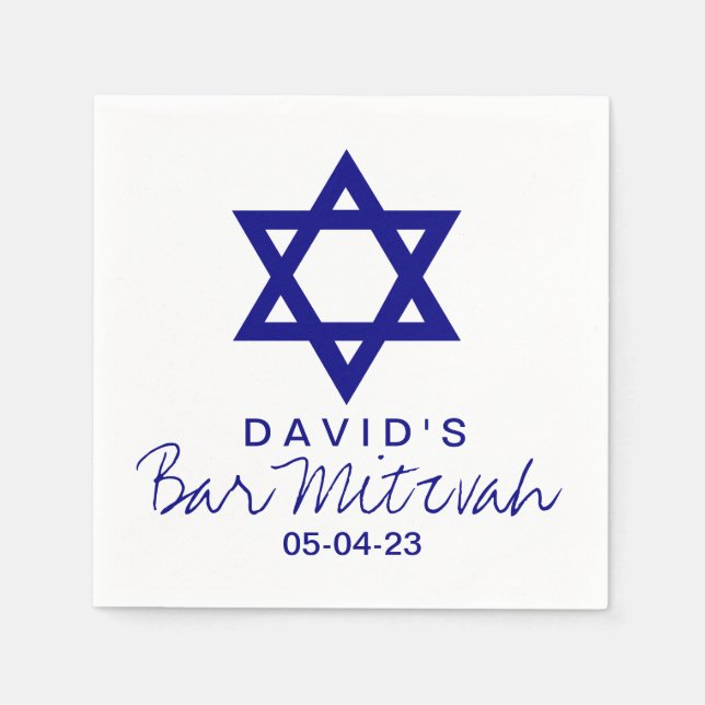 David Pub Mitzvah Anpassningsbar Pappersservett st (Framsidan)