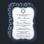David Pub Mitzvah, blå och vit judisk stjärna Inbjudningar<br><div class="desc">Dessa inbjudningar kan anpassas för alla judiska heligor, inklusive Pub Mitzvah, Bat mitzvah, bekräftelse, Bröllop etc. Lägg till anpassningsbarnas ordalydelse genom att använda avsnittet "Redigera den här designmallen" eller klicka på den blå "Anpassa den" om du vill ändra teckensnittet stil och färg eller lägga till ett foto eller extra på...</div>