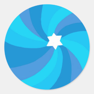 David Pub Mitzvah Colorful Runt Klistermärke