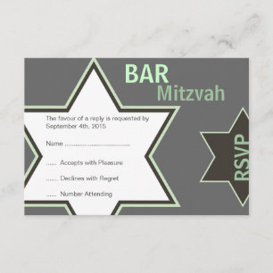 David Pub Mitzvah Grönt & Grått OSA Kort