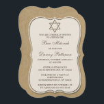 David Pub Mitzvah, jude stjärnan från Rustic Kraft Inbjudningar<br><div class="desc">Dessa inbjudningar kan anpassas för alla judiska heligor, inklusive Pub Mitzvah, Bat mitzvah, bekräftelse, Bröllop etc. Lägg till anpassningsbarnas ordalydelse genom att använda avsnittet "Redigera den här designmallen" eller klicka på den blå "Anpassa den" om du vill ändra teckensnittet stil och färg eller lägga till ett foto eller extra på...</div>