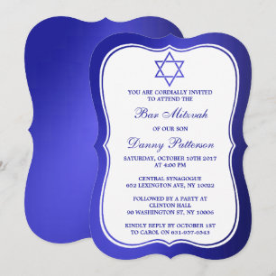 David Pub Mitzvah, judisk stjärna av metall Inbjudningar