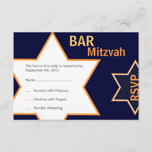 David Pub Mitzvah Orange & Blue OSA Kort