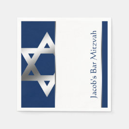 David Pub Mitzvahs marinstjärna och Silver-stjärna Pappersservett