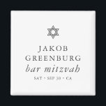 David Pub Mitzvahs moderna Elegant Star Magnet<br><div class="desc">Design består av sans serif-typografi och lekfull kursiv skripttypografi på en enkel bakgrund. Finns här: http://www.zazzle.com/store/selectpartysupplies</div>