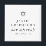 David Pub Mitzvahs moderna Elegant Star Magnet<br><div class="desc">Design består av sans serif-typografi och lekfull kursiv skripttypografi på en enkel bakgrund. Finns här: http://www.zazzle.com/store/selectpartysupplies</div>