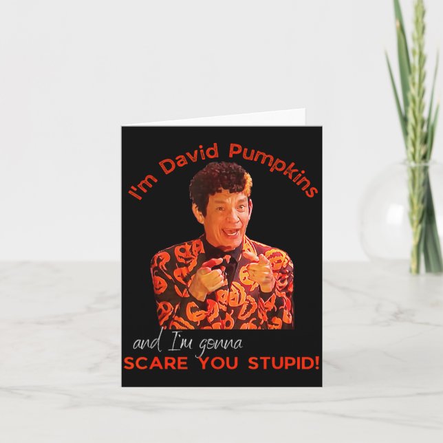 David Pumpkins E You Stud Rolig Halloween Herrkläd Kort (Framsida)