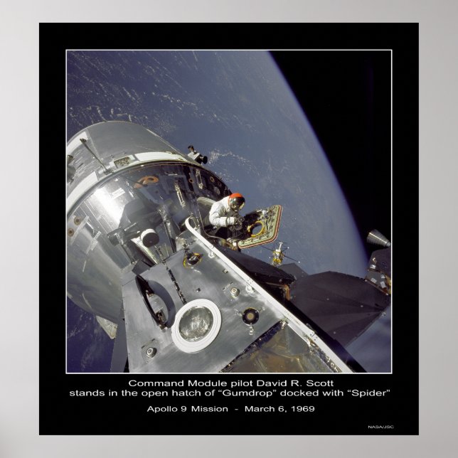 David R. Scott "Spider" - Apollo 9 Uppdrag Poster (Framsidan)