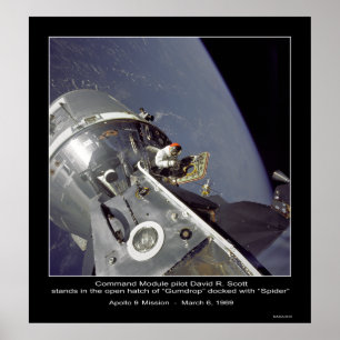 David R. Scott "spindel" - Apollo 9 beskickning Poster