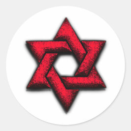 David Red Star Runt Klistermärke