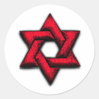 David Red Star Runt Klistermärke