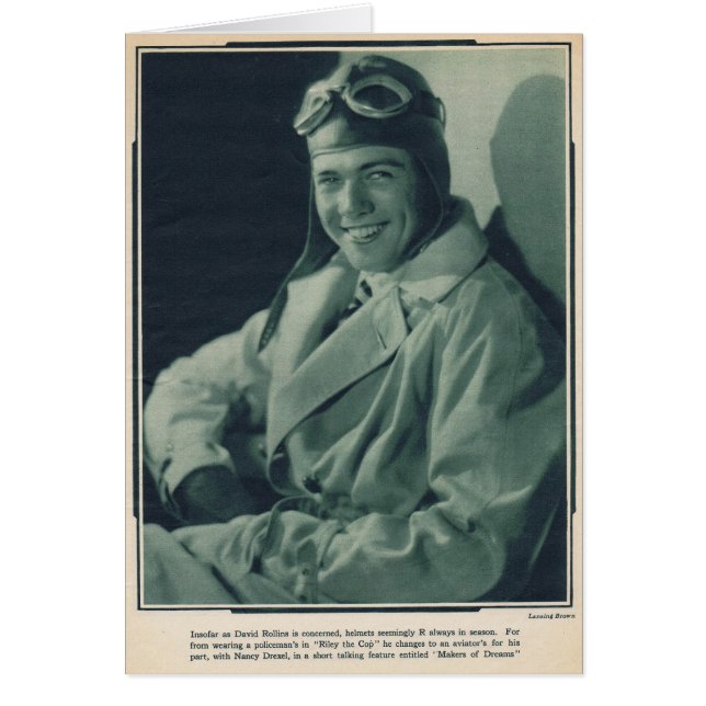 David Rollins 1929 tyst filmskådespelare Hälsningskort (Framsidan)