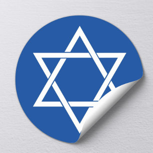 David Royal Blue Religiösa Symbol Runt Klistermärke