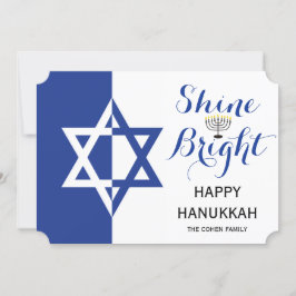 David Shine Bright Hanukkah-helgdag blå stjärna Julkort