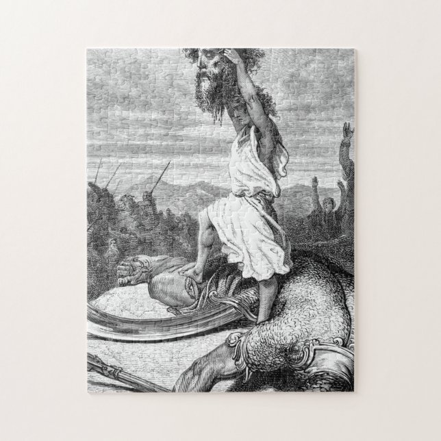David Slays Goliath från Gustave Dore 1886 Pussel (Vertikal)