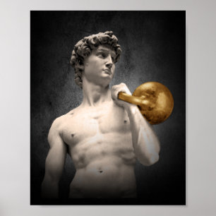 David som innehar en Golden Kettlebell Poster