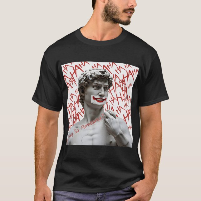 David som Joker | Funny Renaissance Parody Meme T Shirt (Framsida)