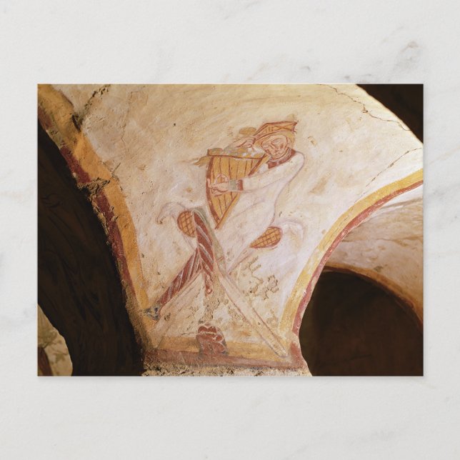 David som leker på harpan vykort (Framsida)