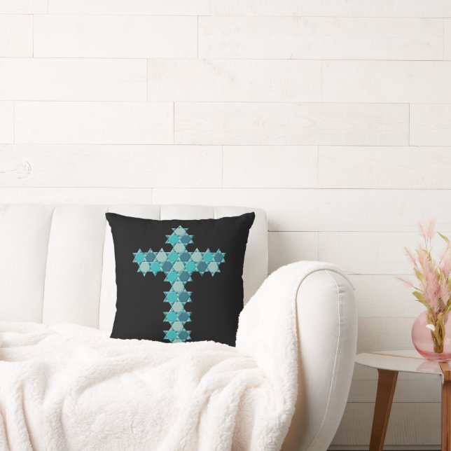 David Star Kor Blue Optical Illusion Kudde (Soffa)