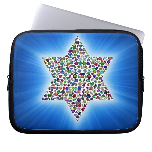 David Star tillverkad med Gemstones i All Färg Laptop Fodral (Framsidan)