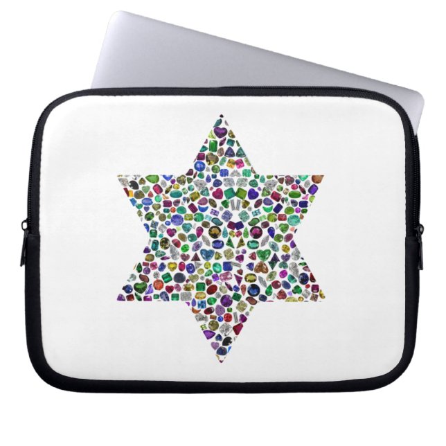 David Star tillverkad med Gemstones i All Färg Laptop Fodral (Framsidan)