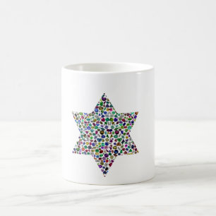 David Star tillverkad med Gemstones i All Färg Magisk Mugg