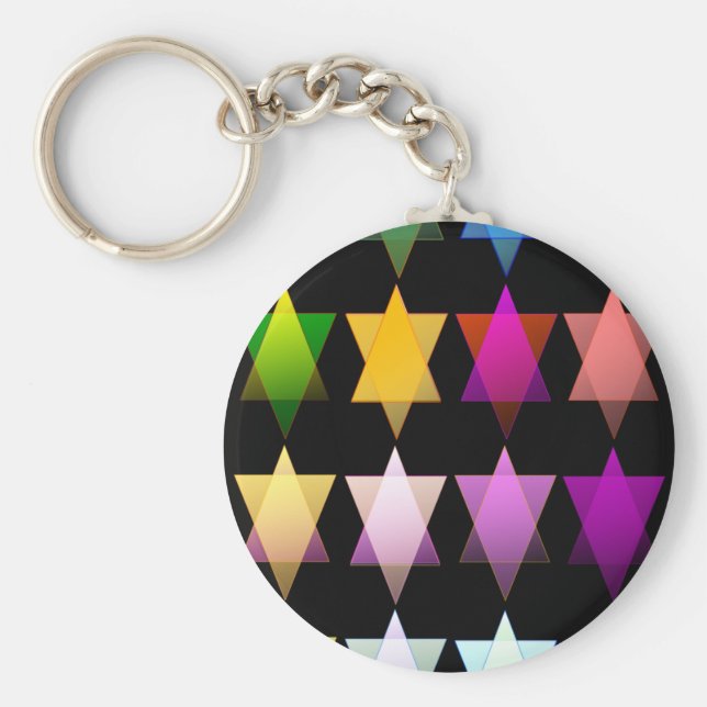 David Stars i flera färg Nyckelring (Framsidan)