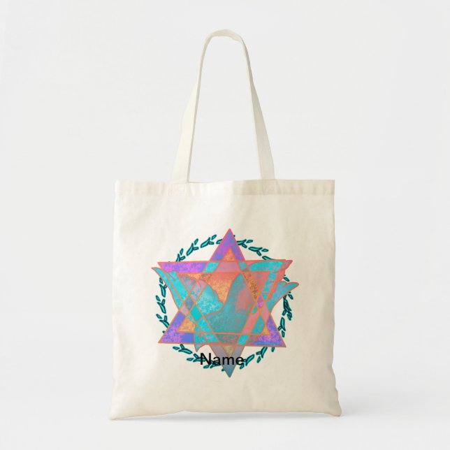David Stjärna Blå Flerfärgad Totebag Tygkasse (Framsidan)
