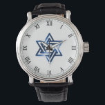 David stjärna i Blue Manar Watch Armbandsur<br><div class="desc">Visa kärlek för Israel samtidigt som du talar om tiden i Manar Vintage Leather Watch, ett stort tidsstycke som aldrig kommer att gå ut från stil, med en klassisk stjärna med David-symbolen placerad i mitten med en elegant roman-klocka ansikte. Ett vackert och meningsfullt tidsstycke för vilket tillfälle som helst, det...</div>