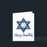 David stjärna | Klassisk blå modern Lycklig Hanukk Helgkort<br><div class="desc">Minimal klassisk blå Pub/Bat mitzvah och Hanukkah moderna stjärnan av David mot en vit bakgrund skapar en elegant,  sofistikerad utformning. Om du vill ha mer information om färg eller matchande produkter går du till JustFharryn @ Zazzle.com. Alla höger reserverade. #zazzlemade</div>