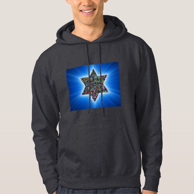 David stjärna med Gemstones Hoodie (Framsida)