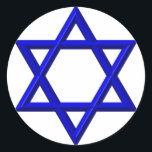 David stjärna runt klistermärke<br><div class="desc">David-stjärnan - Finns i Blue eller Guld. Du kan lägga till ditt eget ord,  bilder och/eller ändra färg i bakgrunden med Zazzles underbara anpassningsverktyg. Den här bilden finns även på dussintals andra produkter.</div>