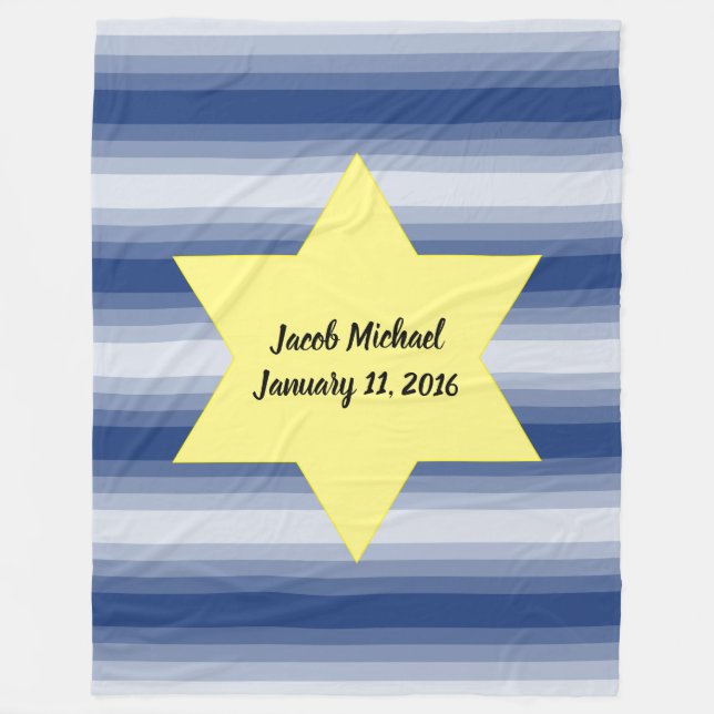 David-stjärnan - välj Färgen! Fleecefilt (Framsidan)