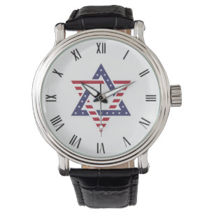 David-symbolens ursprungliga stjärna, stilized USA Armbandsur