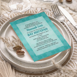 David Teal Ombre-Bat mitzvah stjärna Inbjudningar