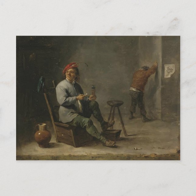 David Teniers the Younger- Smoker Vykort (Framsida)
