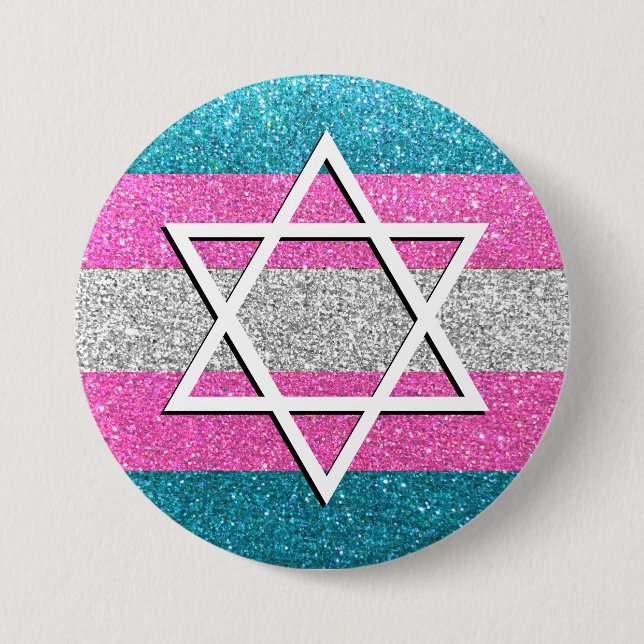 David Transexual Jewish Star i Gay pride Glitter Knapp (Framsida)