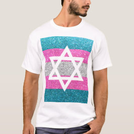 David Transexual Jewish Star i Gay pride Glitter T Shirt